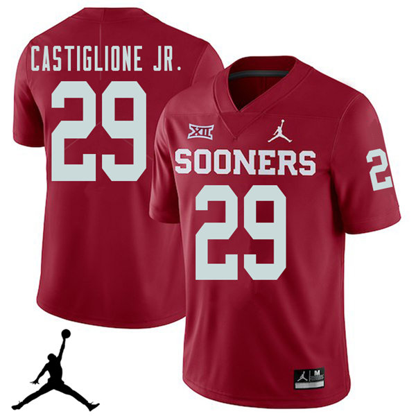 Oklahoma Sooners #29 Joe Castiglione Jr. 2018 College Football Jerseys Sale-Crimson